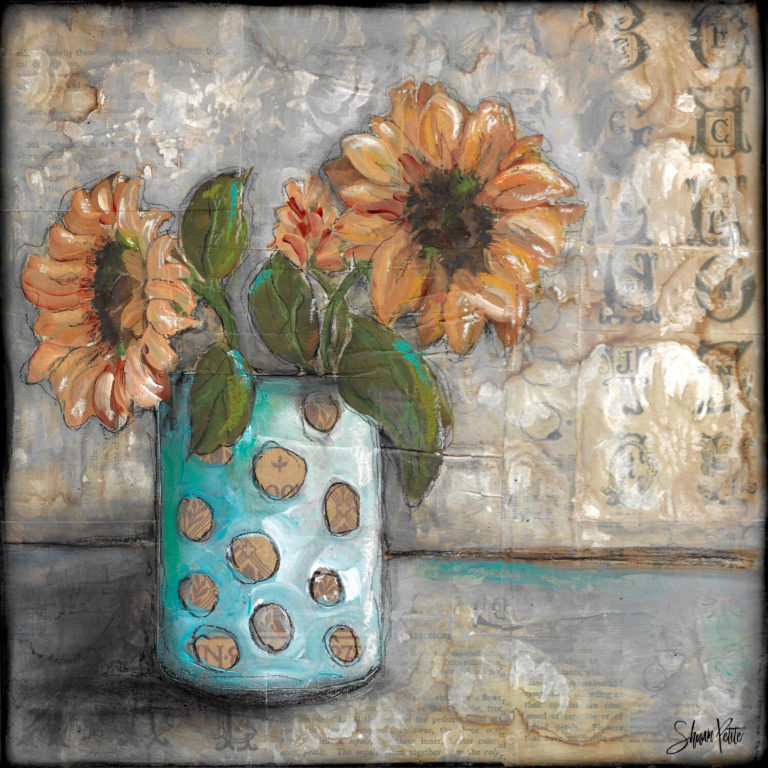 "Simple Sunflower" Print to be Framed