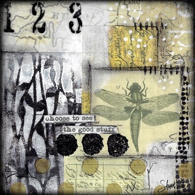 "Choose to see the good stuff" dragonfly Print to be Framed