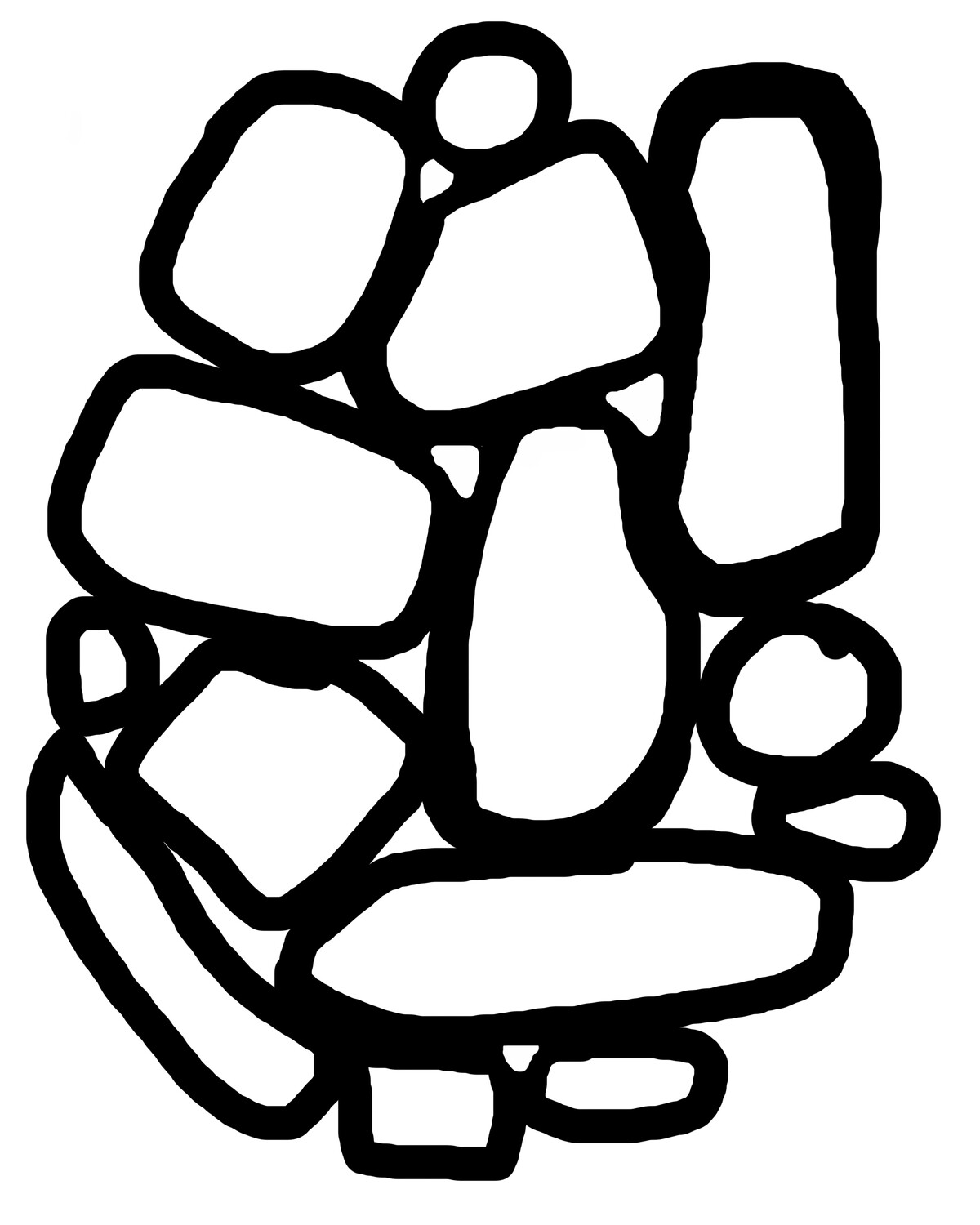 Collage fodder blocks with mask stencil 8x10