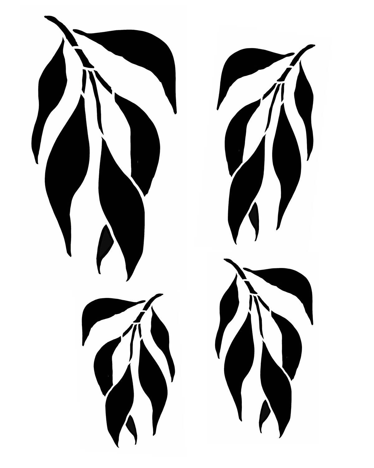 Eucalyptus leaves stencil 8x10