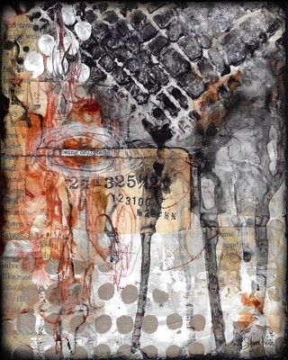 "Being Sculpted" mixed media 8x10 original