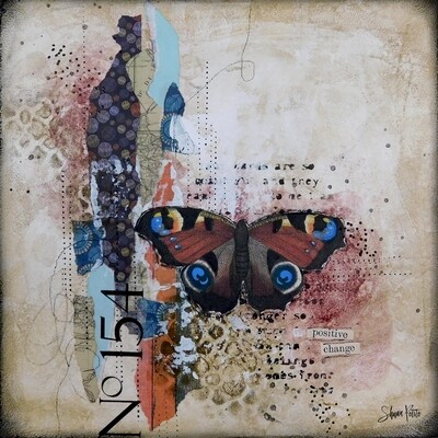 "Positive Change" butterfly, Print to be Framed