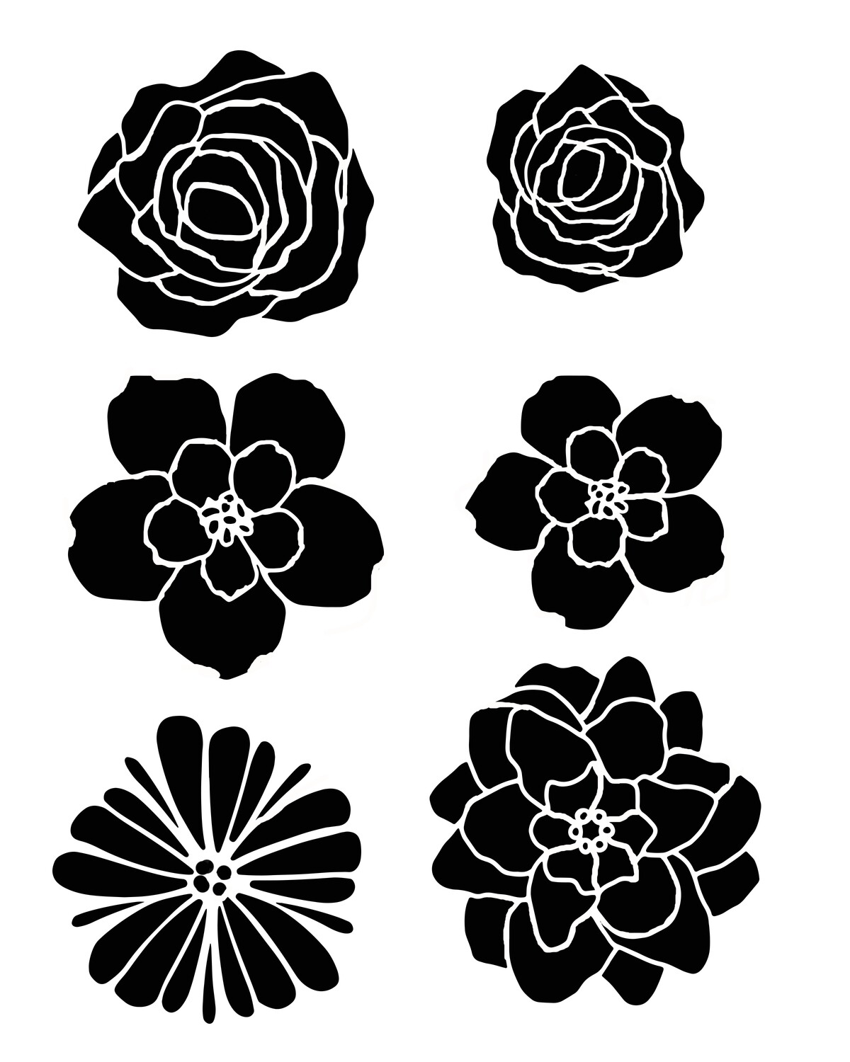 Just Flowers stencil 8x10