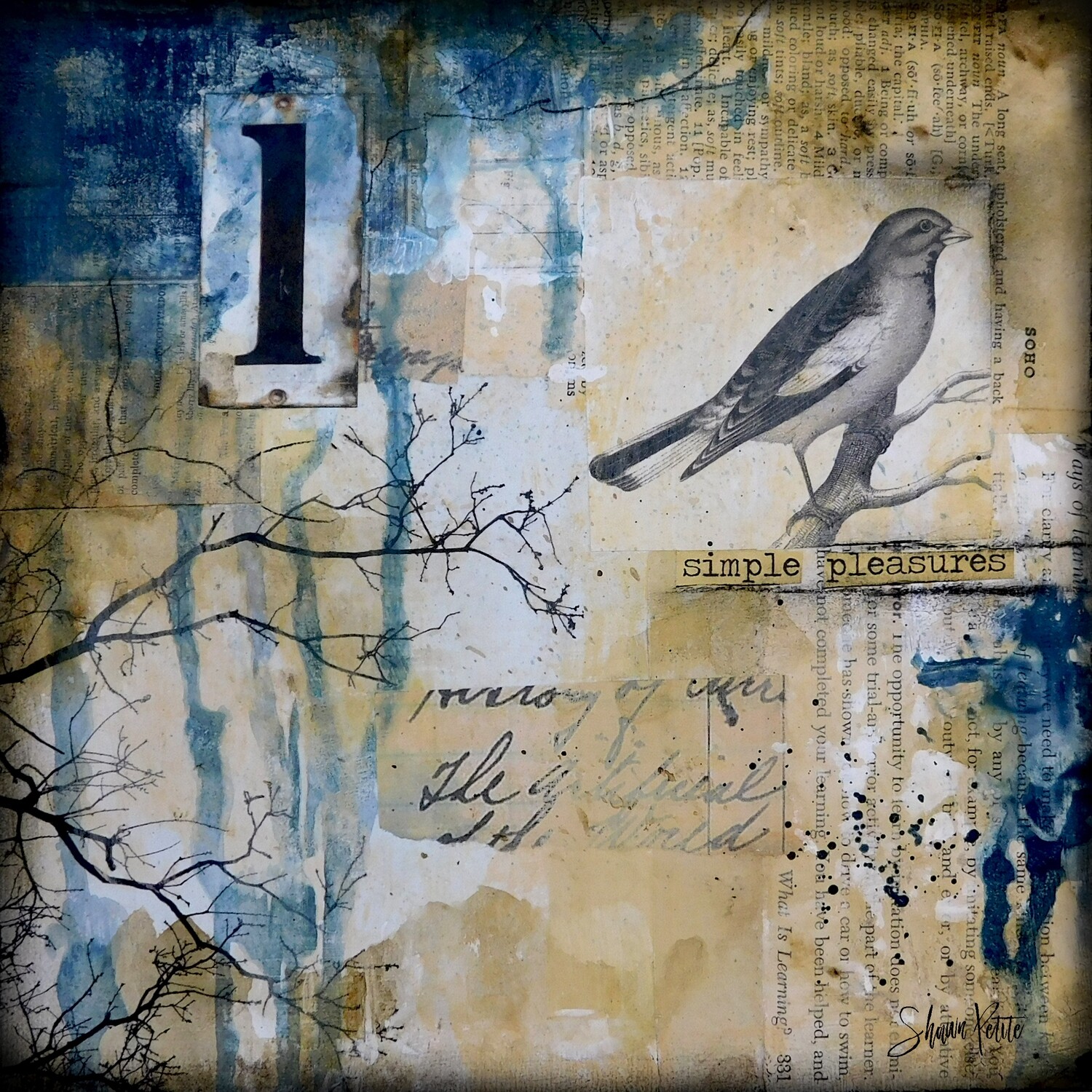 "Simple Pleasures" bird, Print to be Framed