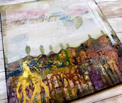"Emerging" 14x14 mixed media original canvas
