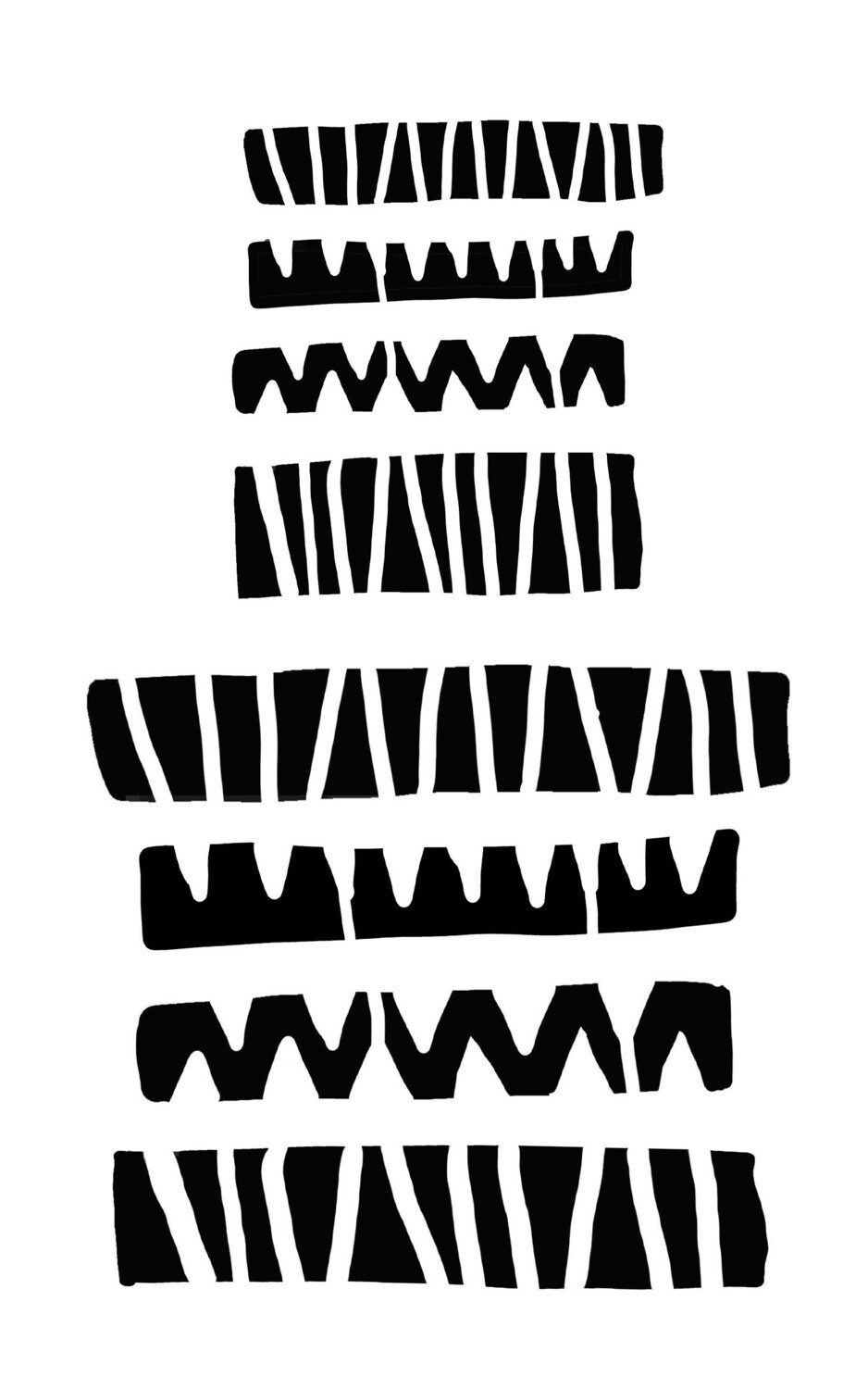 Carved lines stencil 5x8