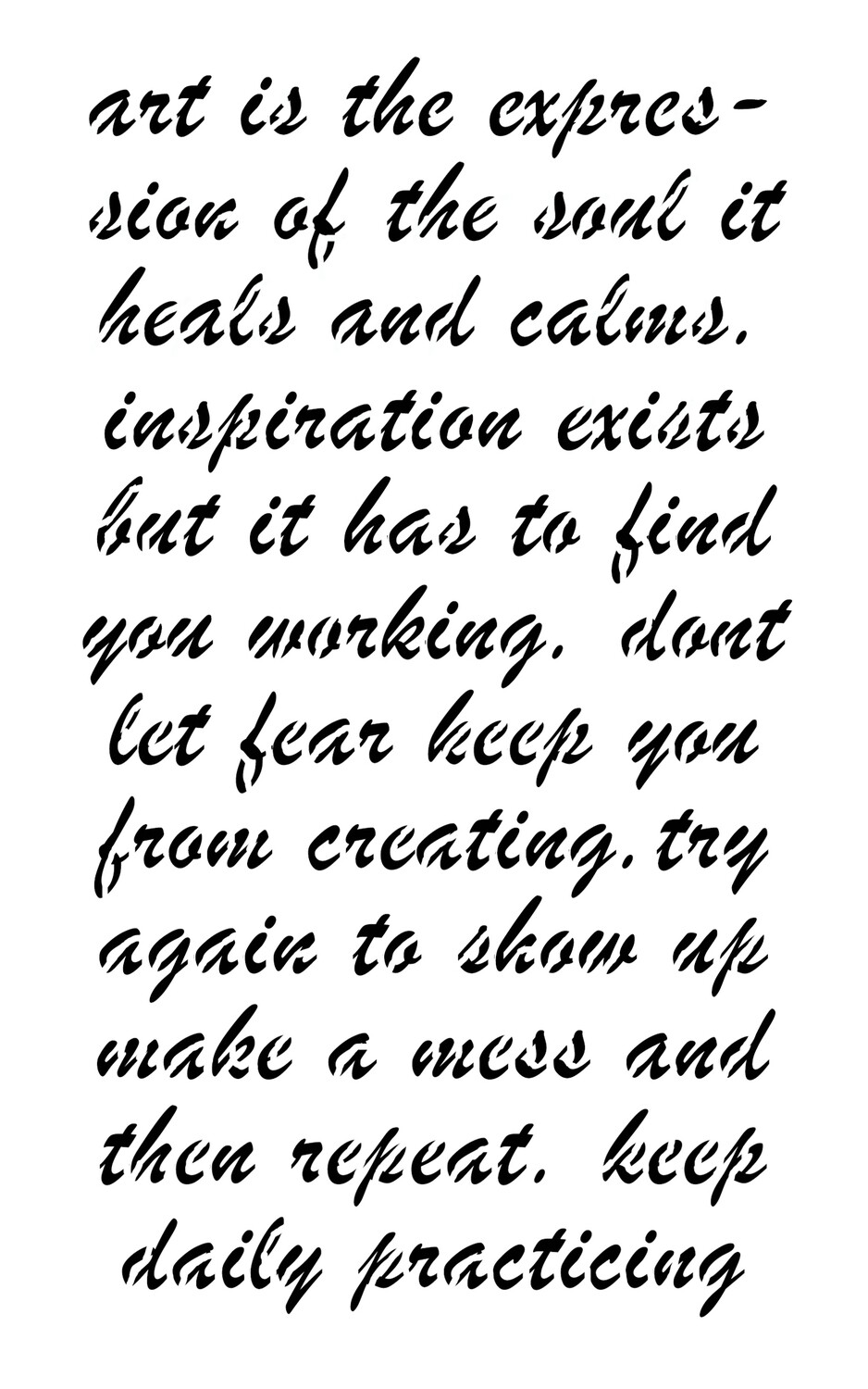 Background script stencil 5x8