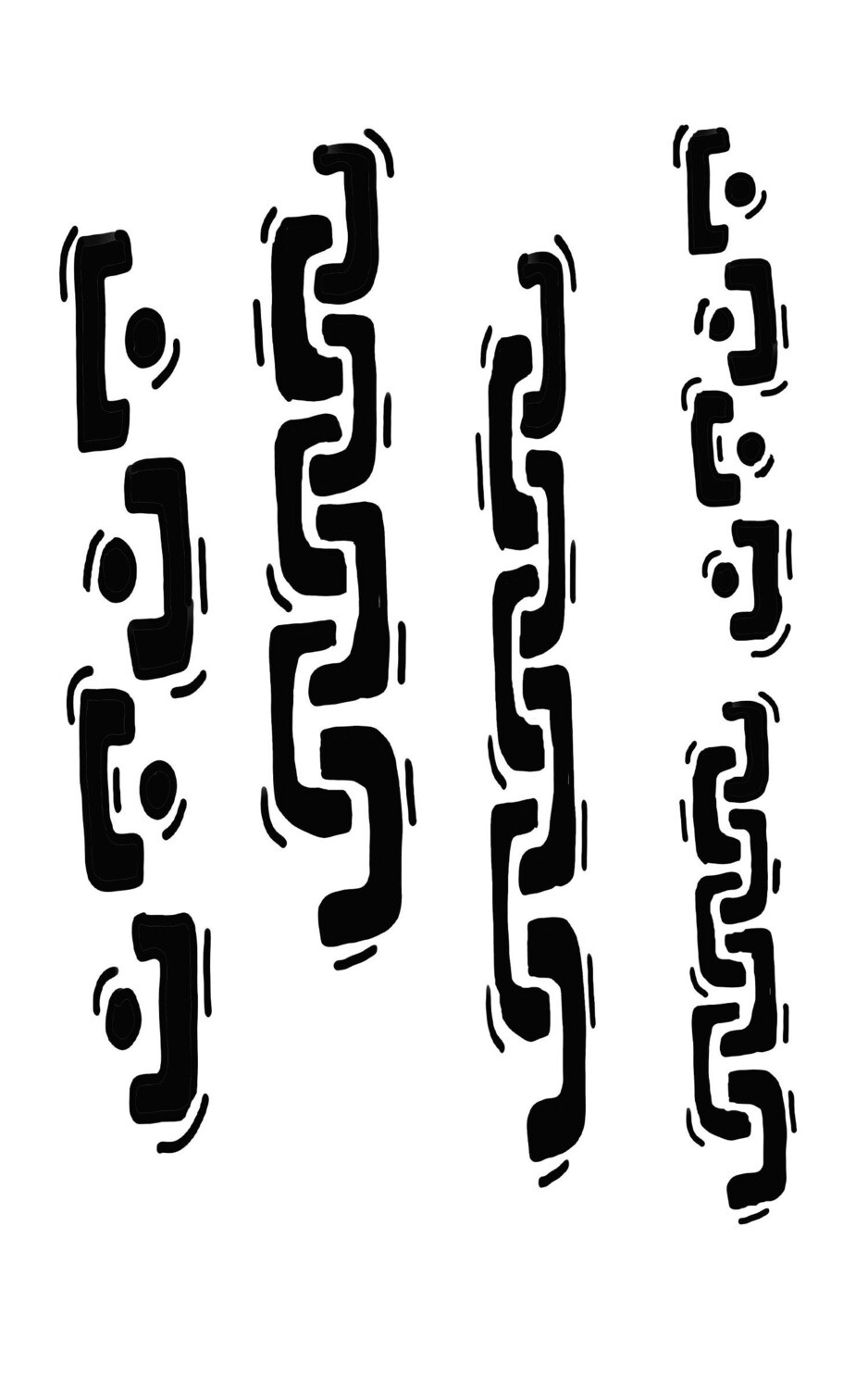Carved links stencil 5x8
