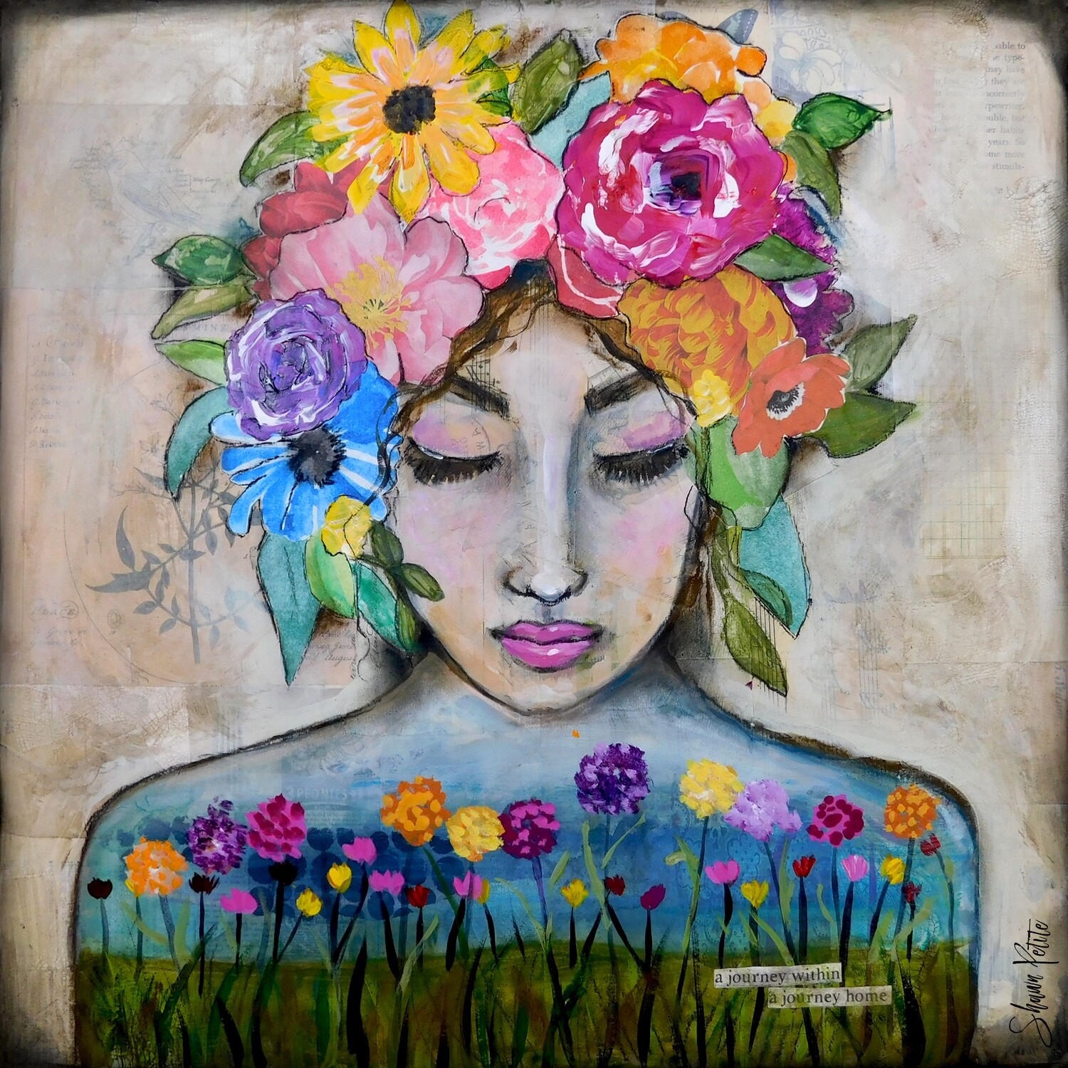 Mixed-media-portrait-with-flowers-art-print