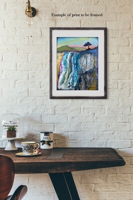 "The mountain always seems larger at the bottom", landscape, Print to be framed