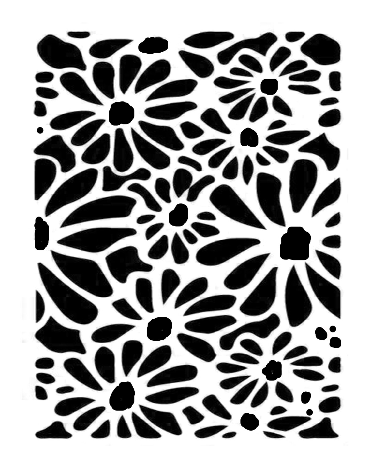 Daisy 3 Stencil 8x10