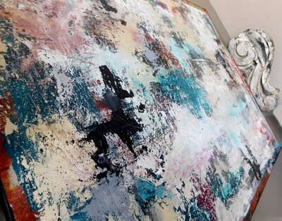 "Organized chaos" mixed media 48x36 original canvas