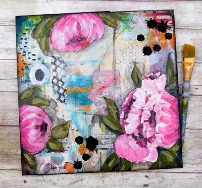 "Discovering new passions" mixed media original 12x12