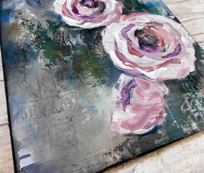 "Take a risk" 14x14 mixed media original canvas