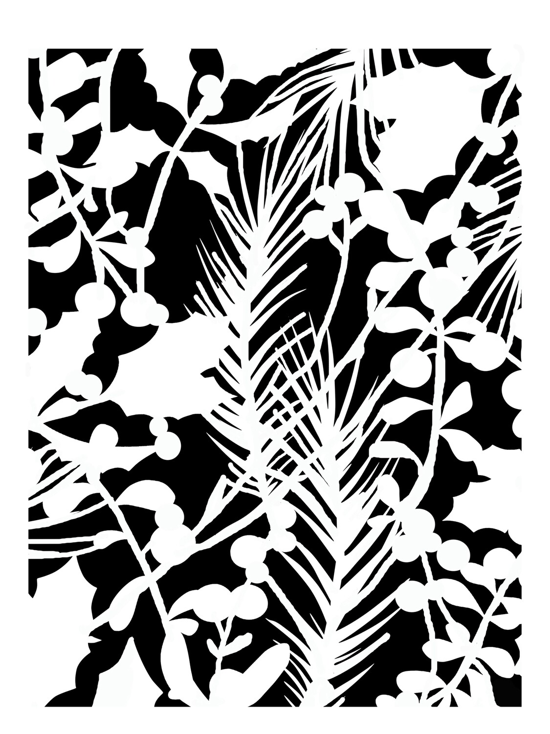 Berries and Branches stencil 9x12