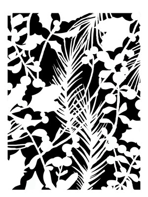 Berries and Branches stencil 9x12