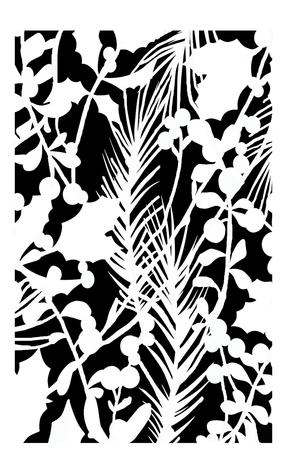 Berries and Branches stencil 5x8