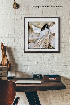 "Angel of Strength" grungy Print to be Framed