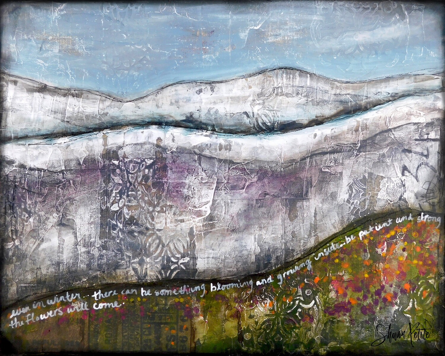 "Something blooming" landscape, Print to be Framed