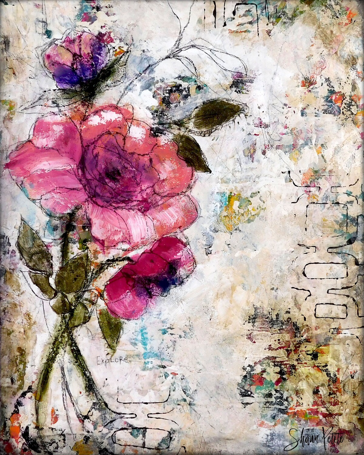 "Explore" floral Print to be Framed