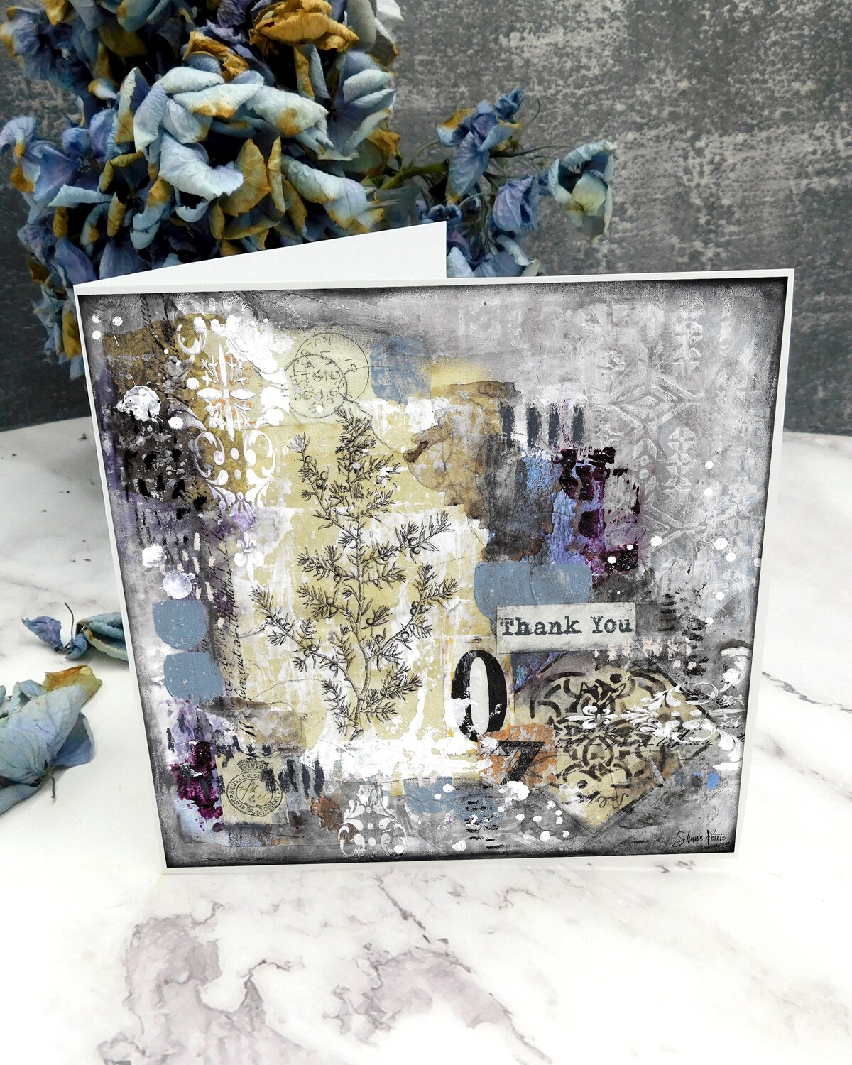 "Thank you" 6x6 abstract card