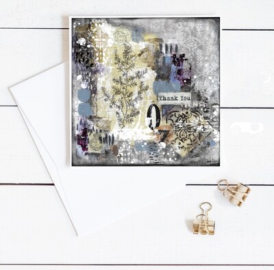 "Thank you" 6x6 abstract card