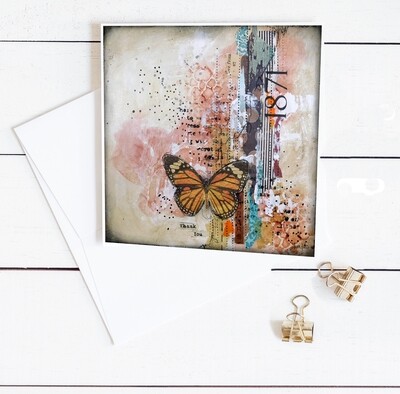 "Thank you" 6x6 butterfly card