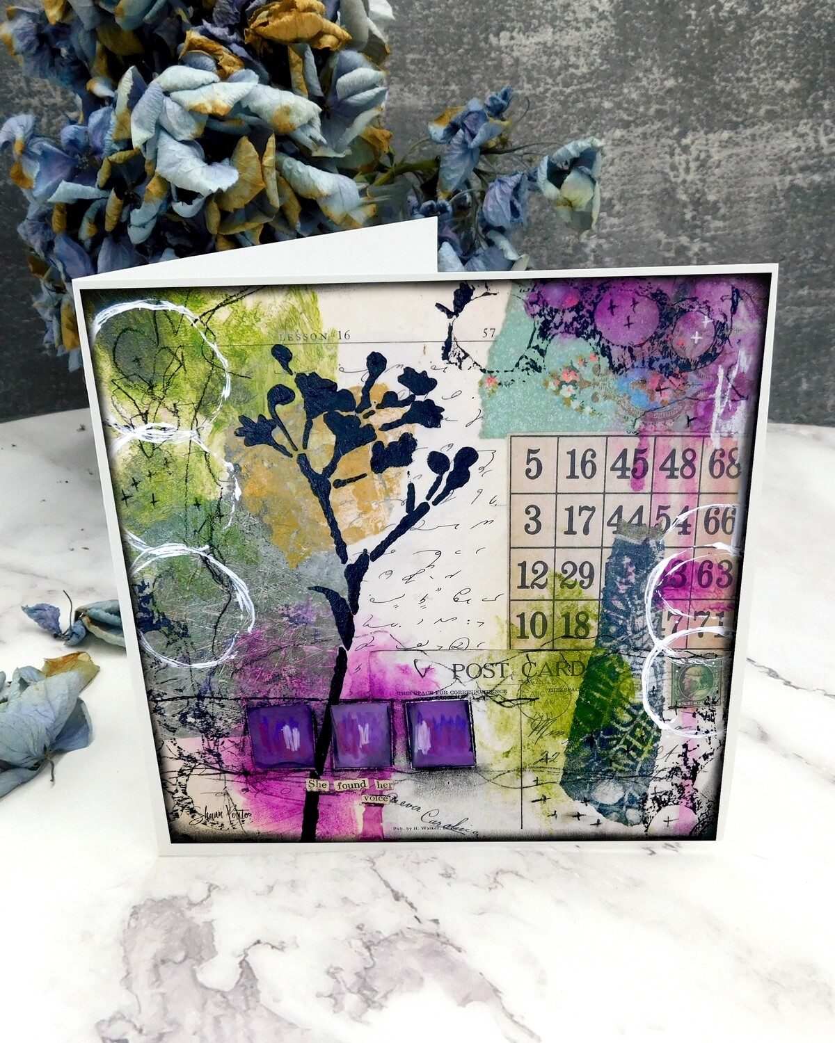 "She found her voice" 6x6 card