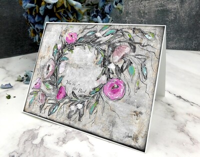 "You're the best" wreath 7x5 card