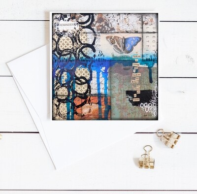 "It takes as long as it takes to heal" 6x6 butterfly card