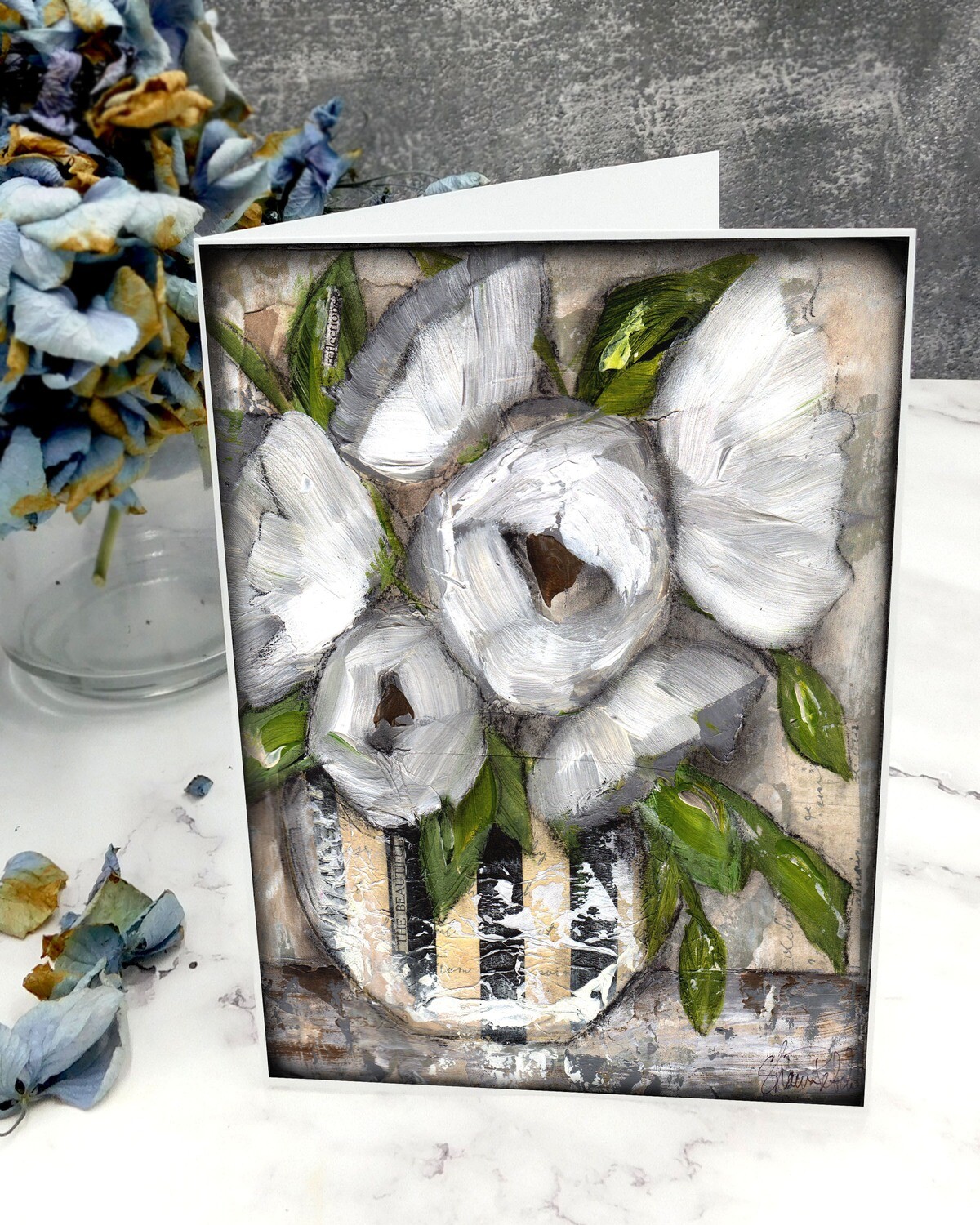 "The beautiful" 5x7 floral card