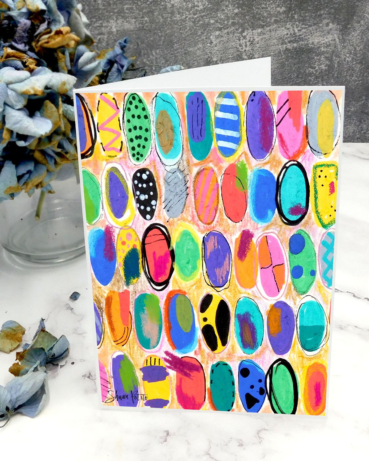 "Colorful circles" 5x7 card