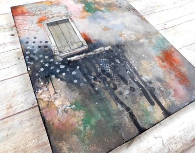 "Life rarely goes according to plan" 11x14 mixed media original