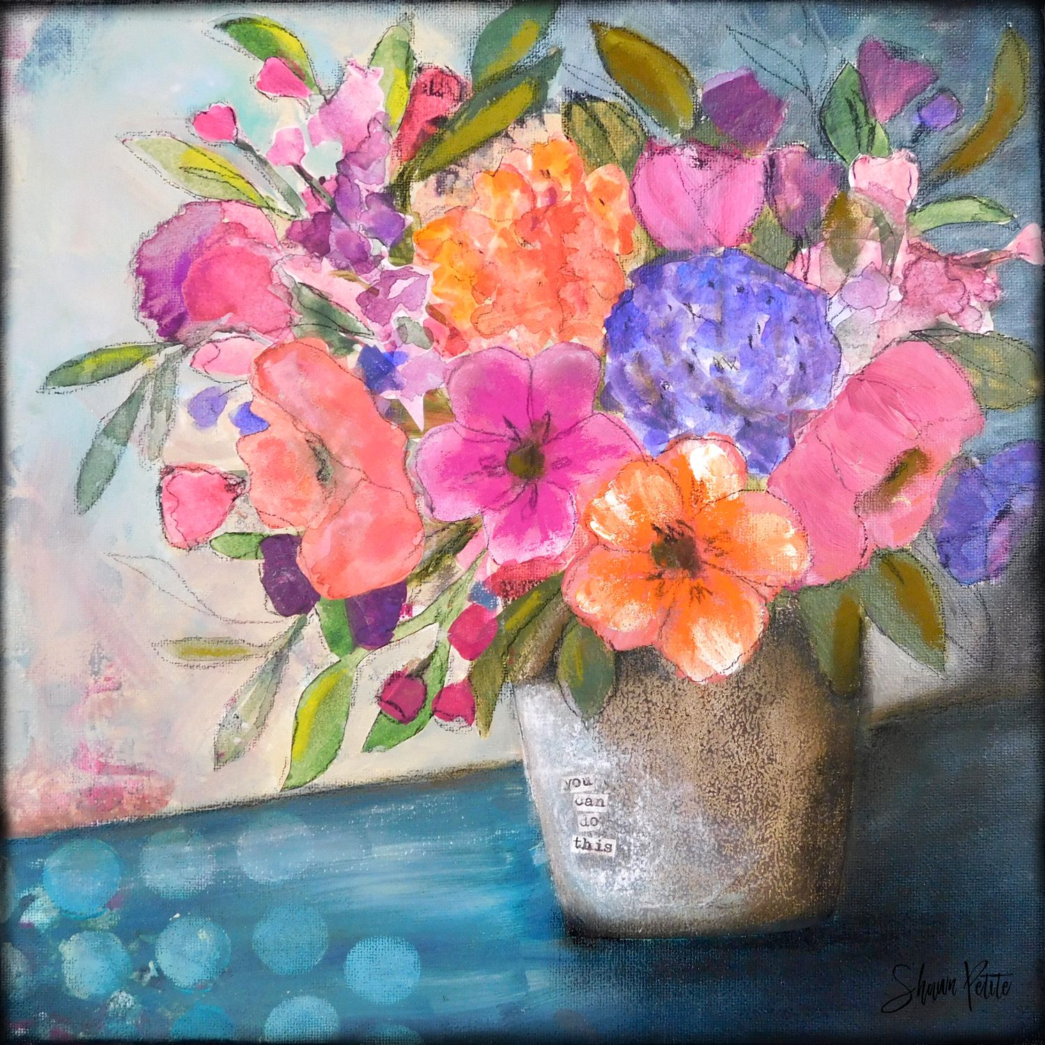 "You can do this" floral Print to be Framed