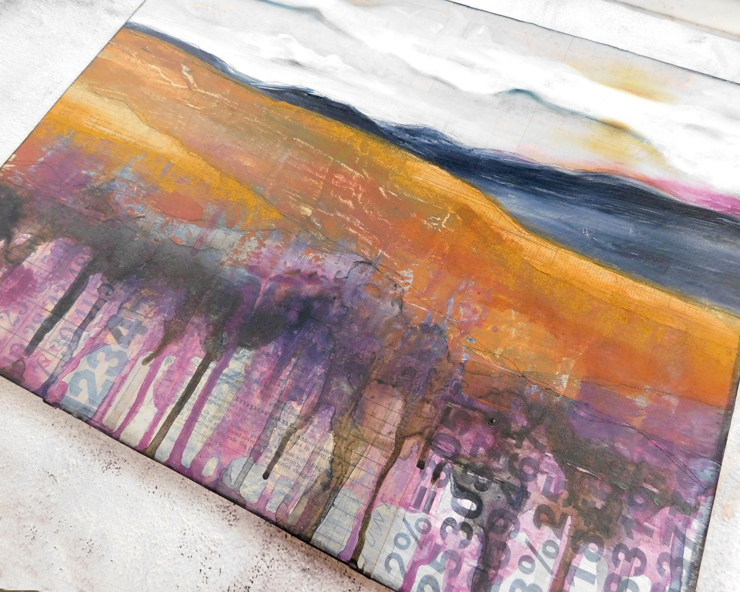 "The edge of Beauty" 16x20 mixed media original on Birchwood