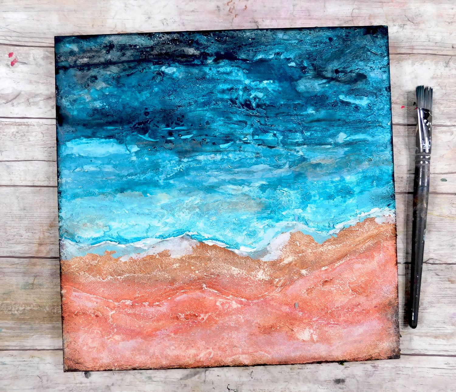 "Ocean Adventure" mixed media 12x12 original