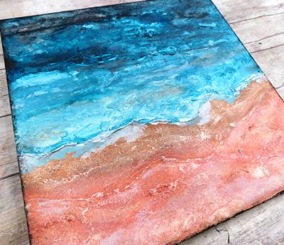 "Ocean Adventure" mixed media 12x12 original