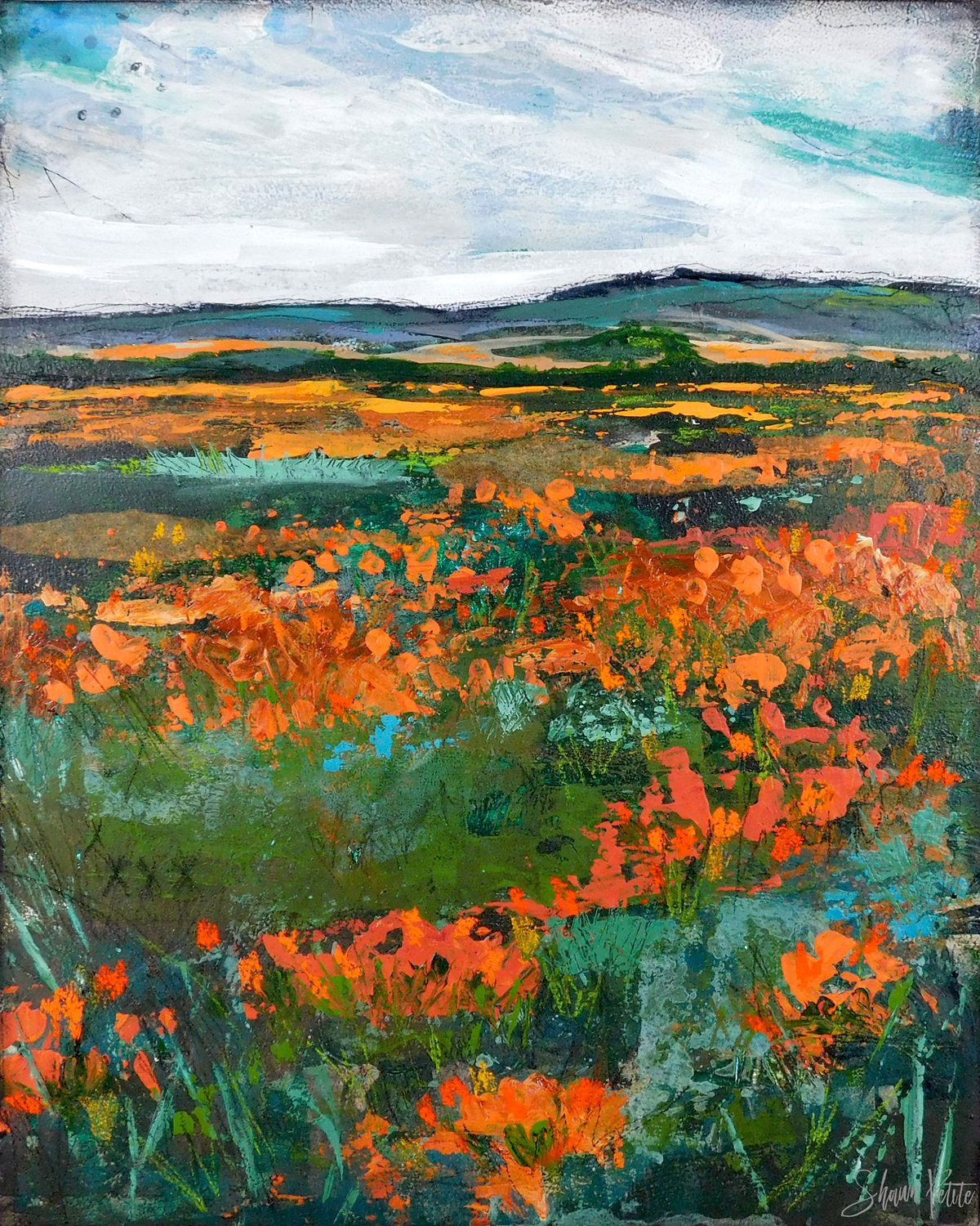 "Poppy Fields", Print to be Framed