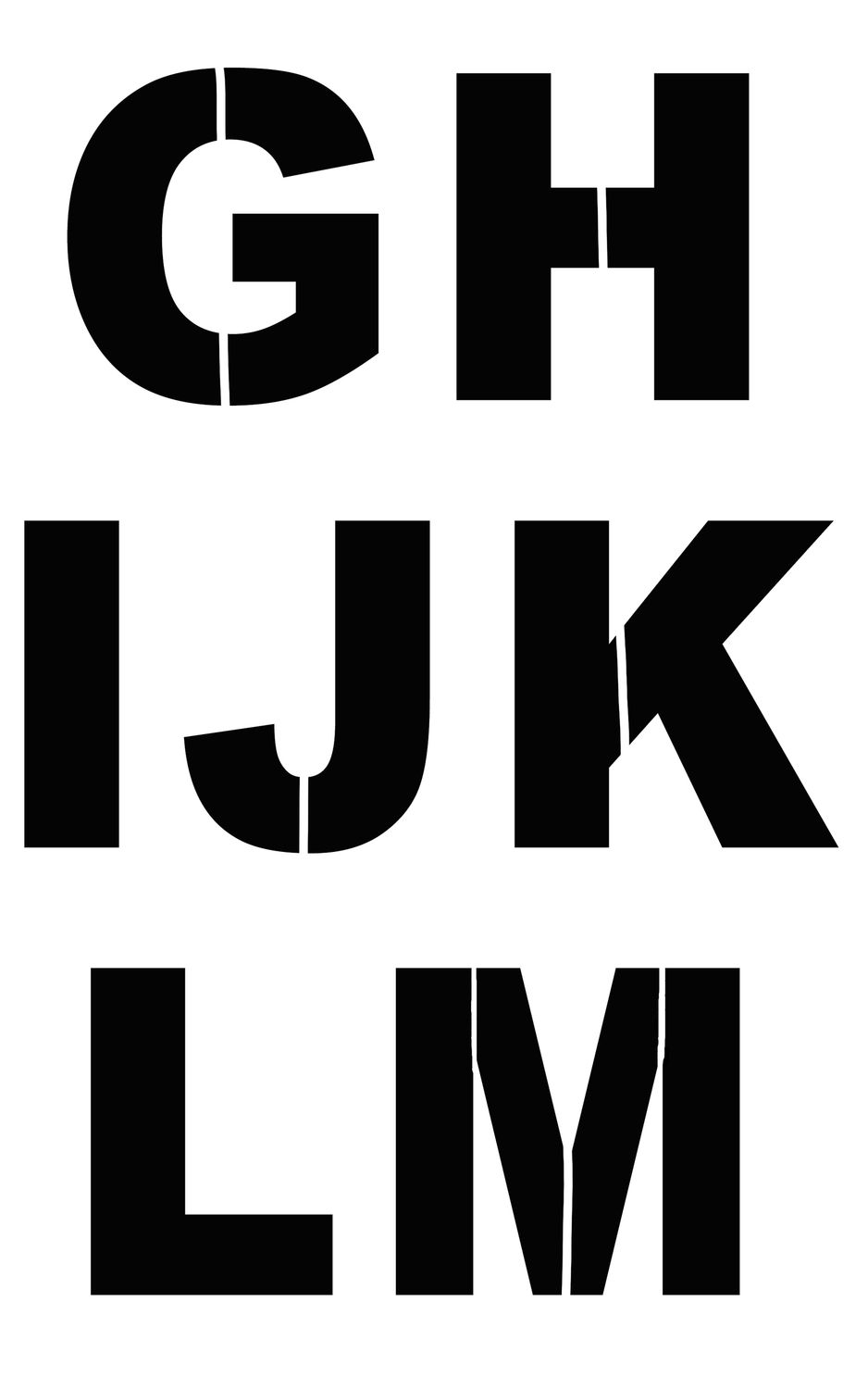 Letters tech lg 2 stencil 5x8