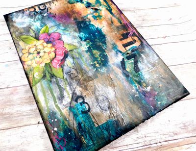 "Small acts of Bravery" abstract floral 12x16 mixed media original canvas