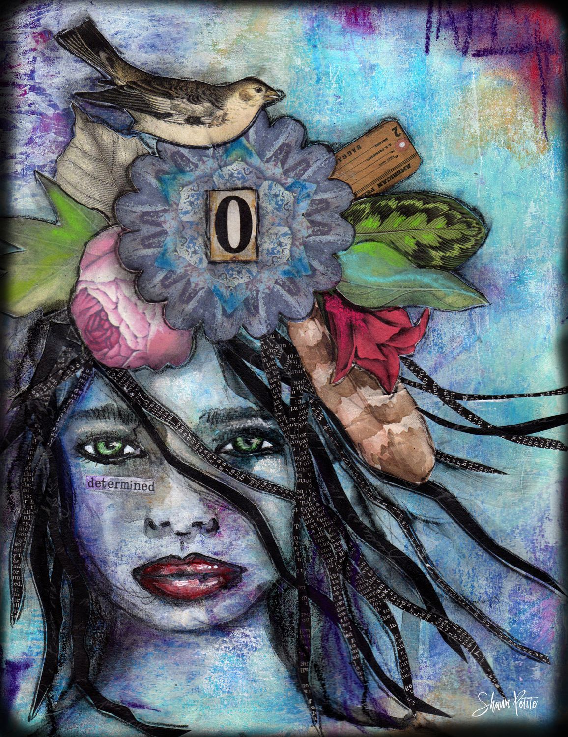 "Faces Determined", Print to be Framed