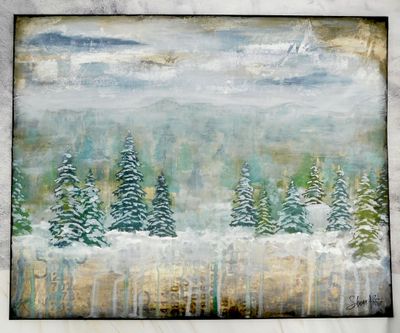 "Tranquil moments" mixed media original canvas 30x24