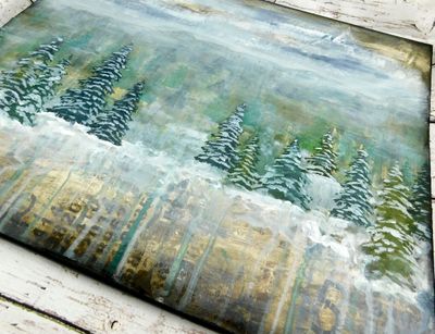 "Tranquil moments" mixed media original canvas 30x24