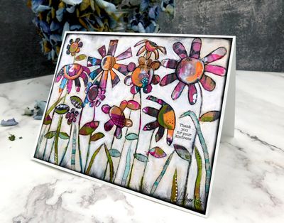 "Thank you for your kindness" flowers 7x5 card