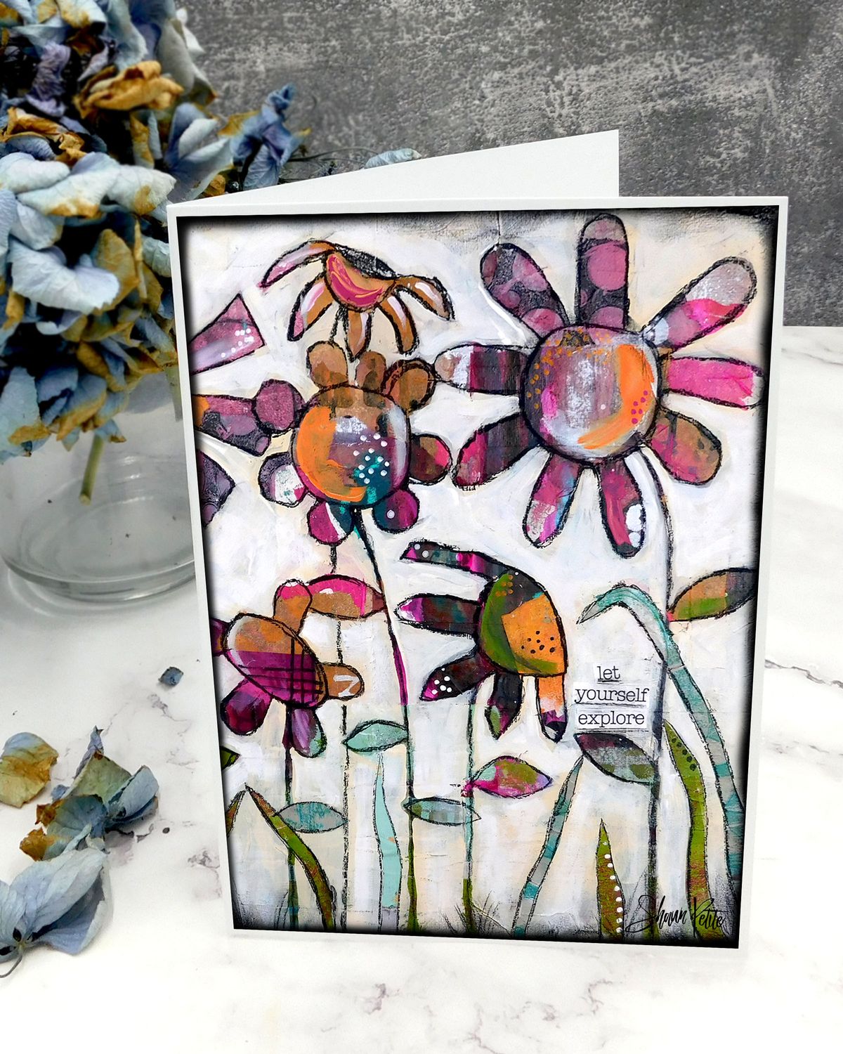 "Let yourself explore" 5x7 card