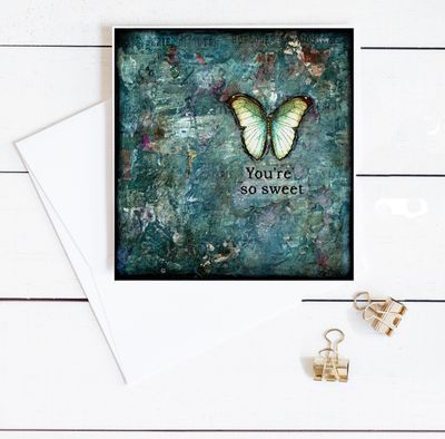 "You're so sweet" butterfly 6x6 card