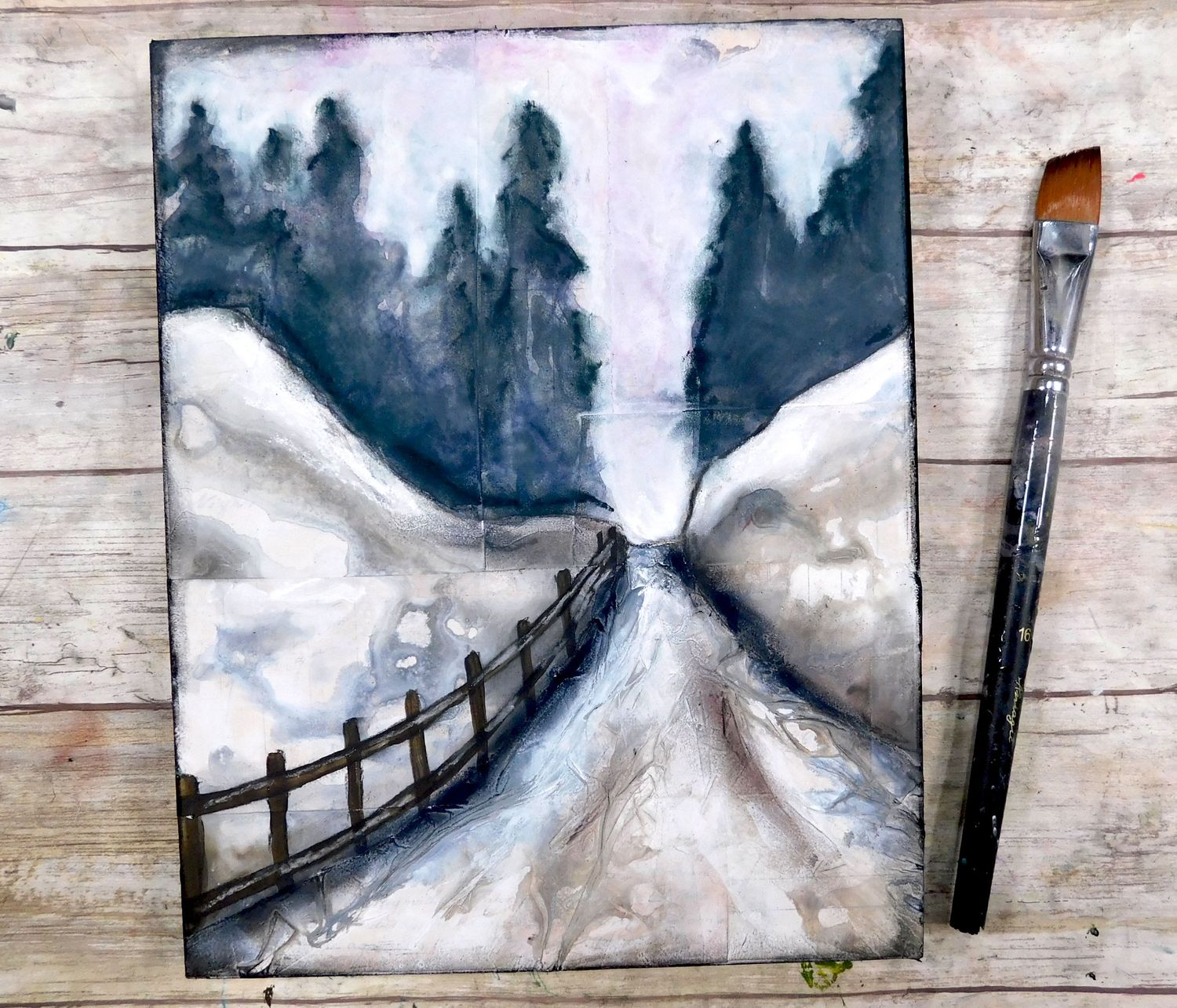 "Peaceful Journey" mixed media 8x10 original