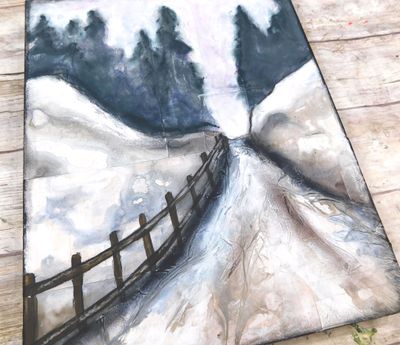 "Peaceful Journey" mixed media 8x10 original
