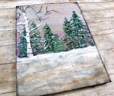 "Guiding Light" 11x14 mixed media original