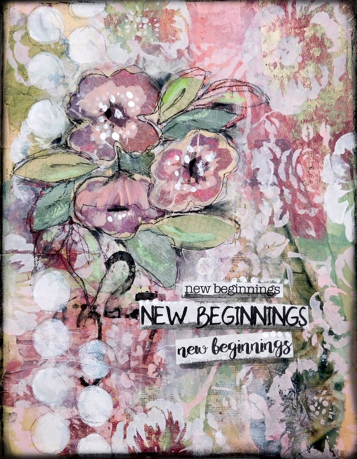 "New Beginnings", floral, Print to be Framed